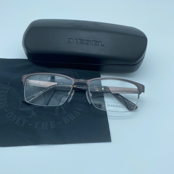 Diesel 5235 Matte Dark Ruthenium Semi-Rimless Ophthalmic Frame